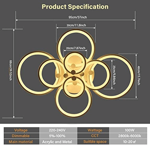 LED Ceiling Light - 2800-6000K Dimmable
