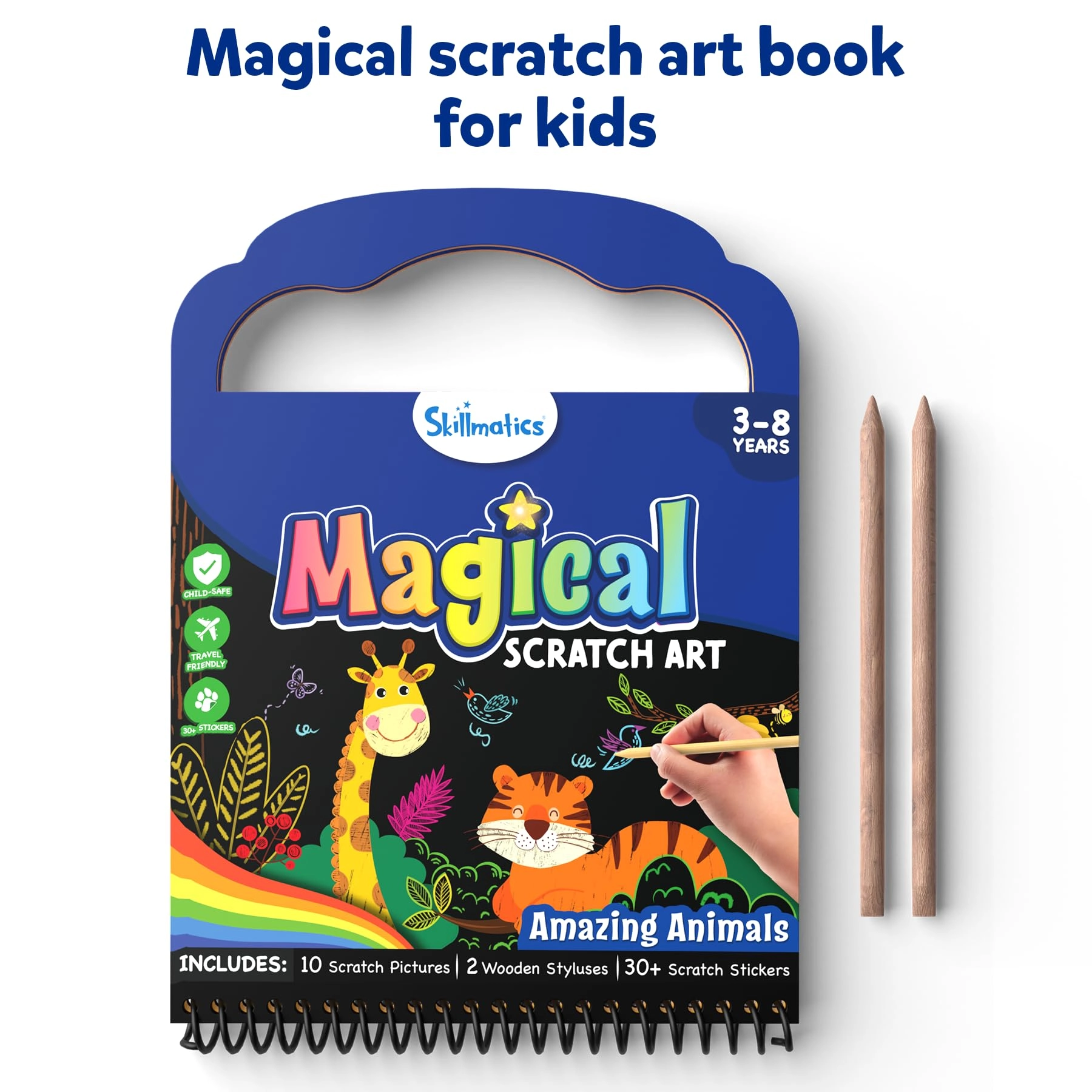 Scratch Art Book - 1 Count 2 Wooden Styluses