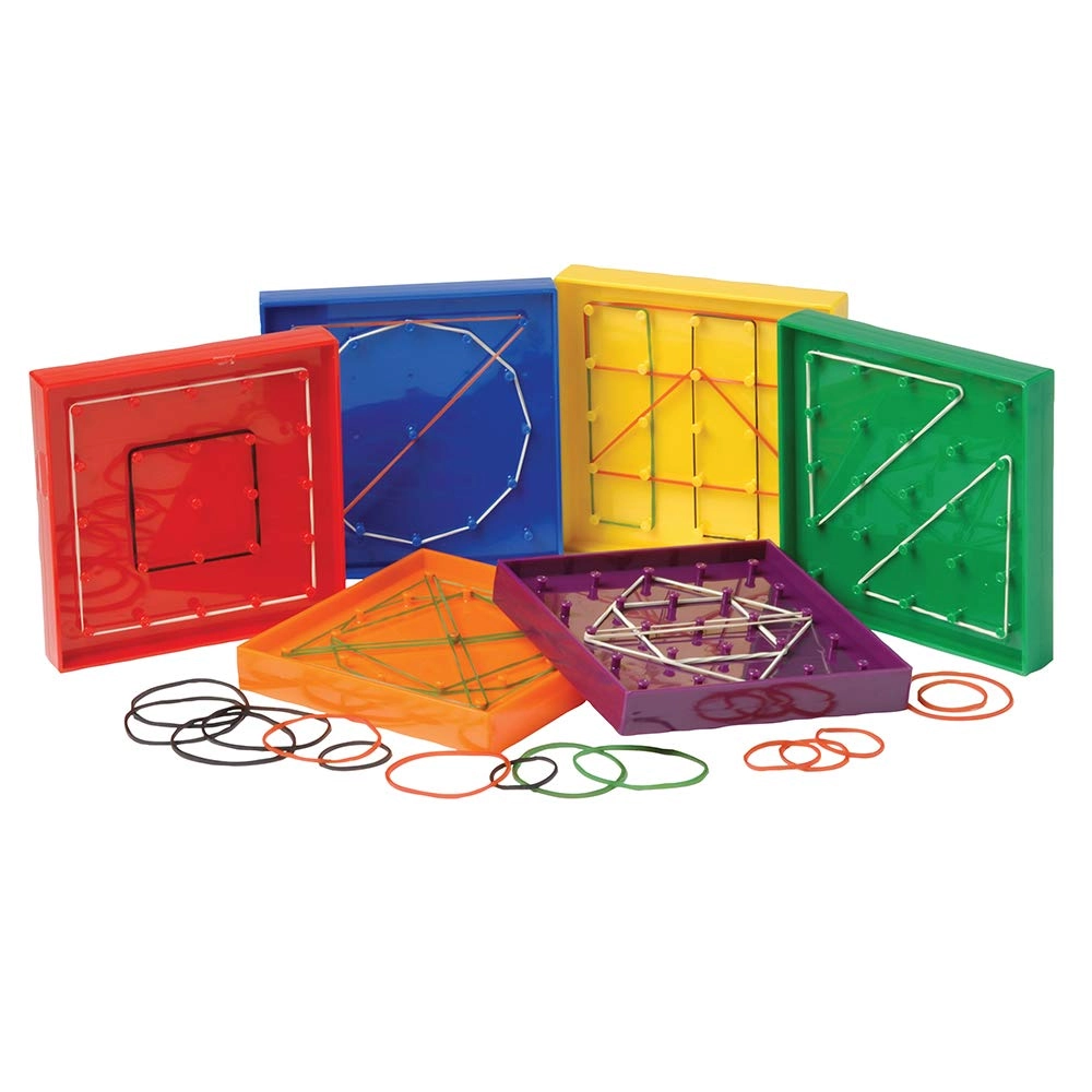 Constructive Playthings Geoboards - 3 Years and Up 6 pieces