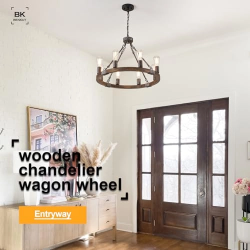 Wagon Wheel Chandelier - Dimmable