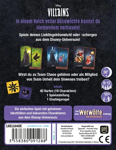 Disney Villains - Evil Gathering - German 10 years and up 40 cards