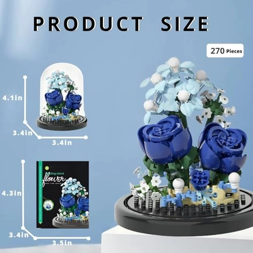 Micro Bricks Building Set - Blue Rose 270pcs