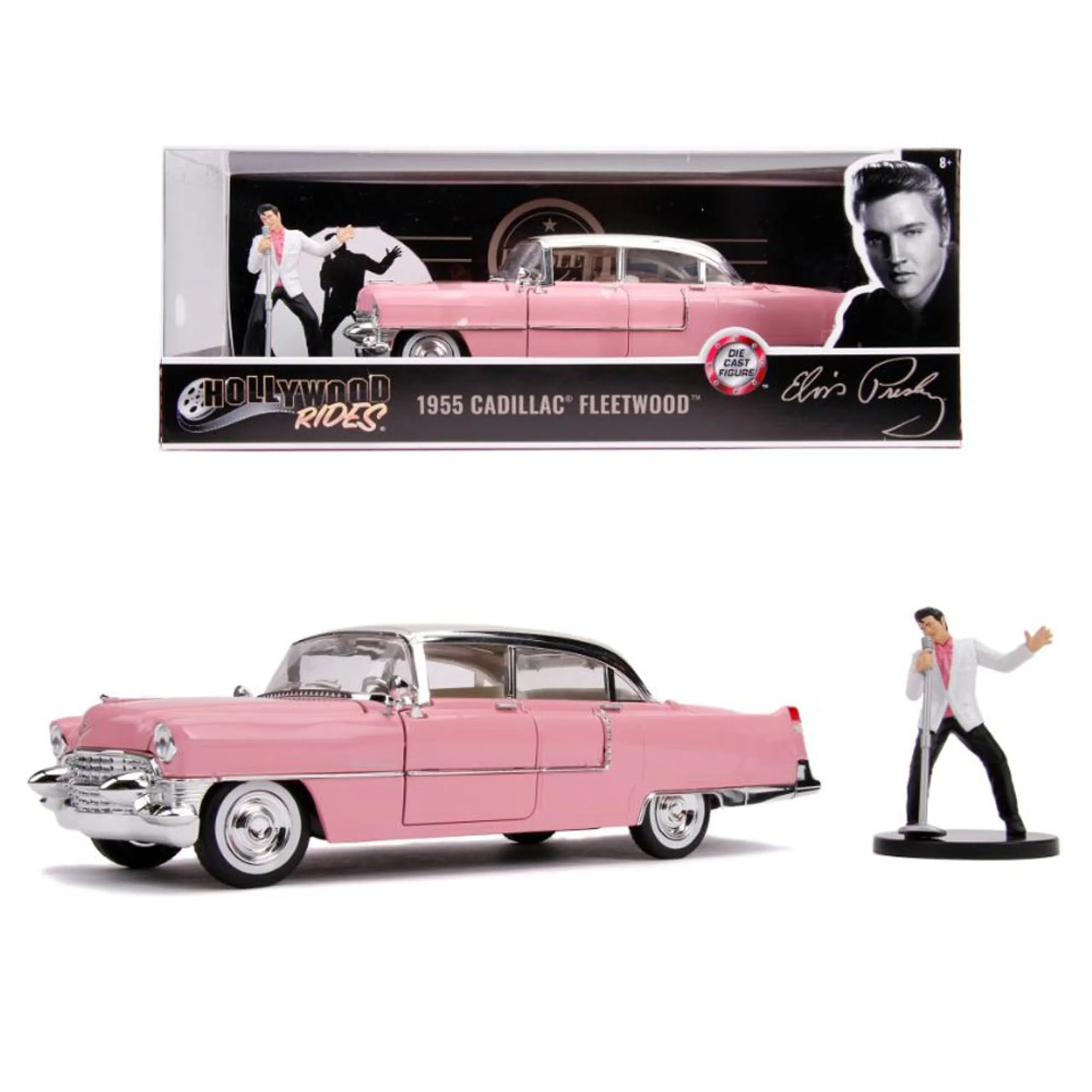 1955 Cadillac Fleetwood with Elvis Figure - Die-cast 1:24