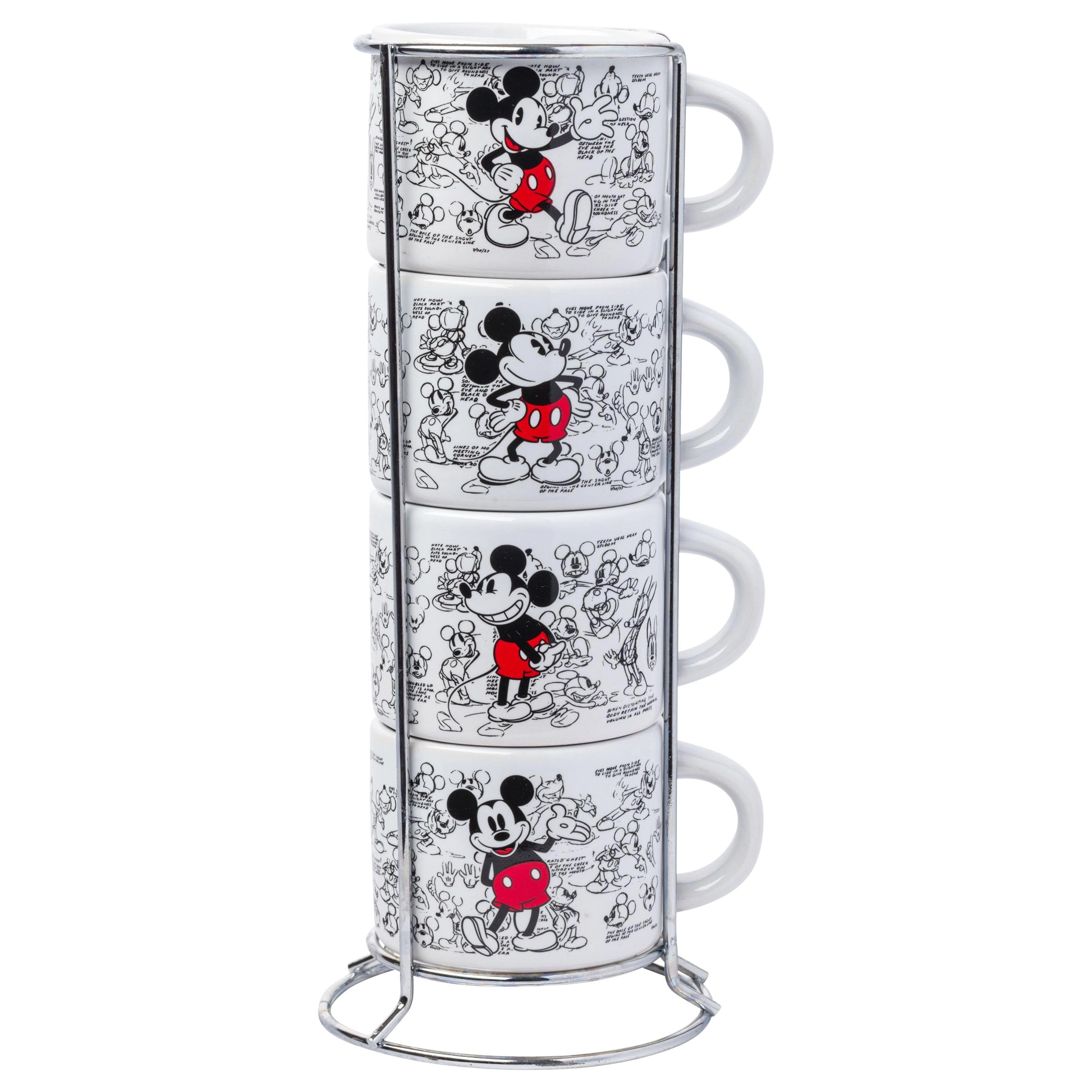 Silver Buffalo Disney Mickey Mouse Reusable Cup - 4 pcs - Vintage Sketches