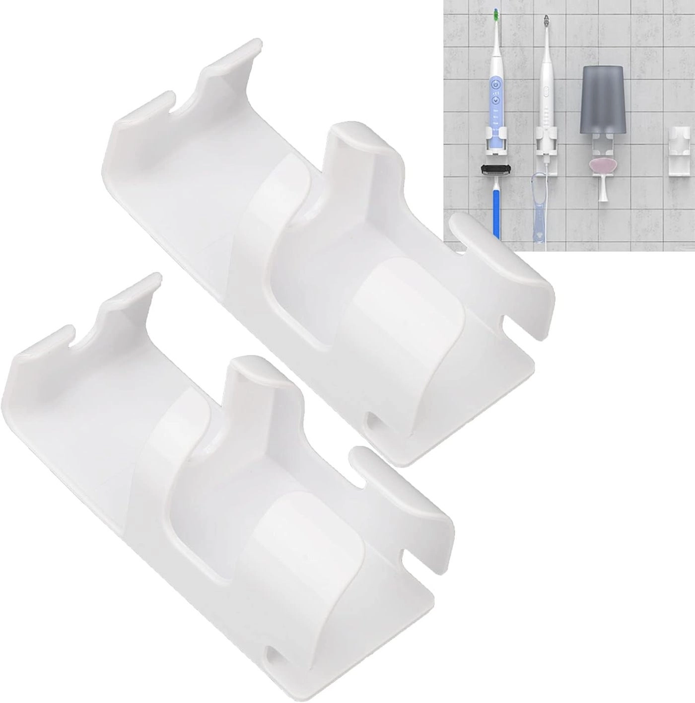 Toothbrush Wall Holder - Wall Mounted 2 Pcs