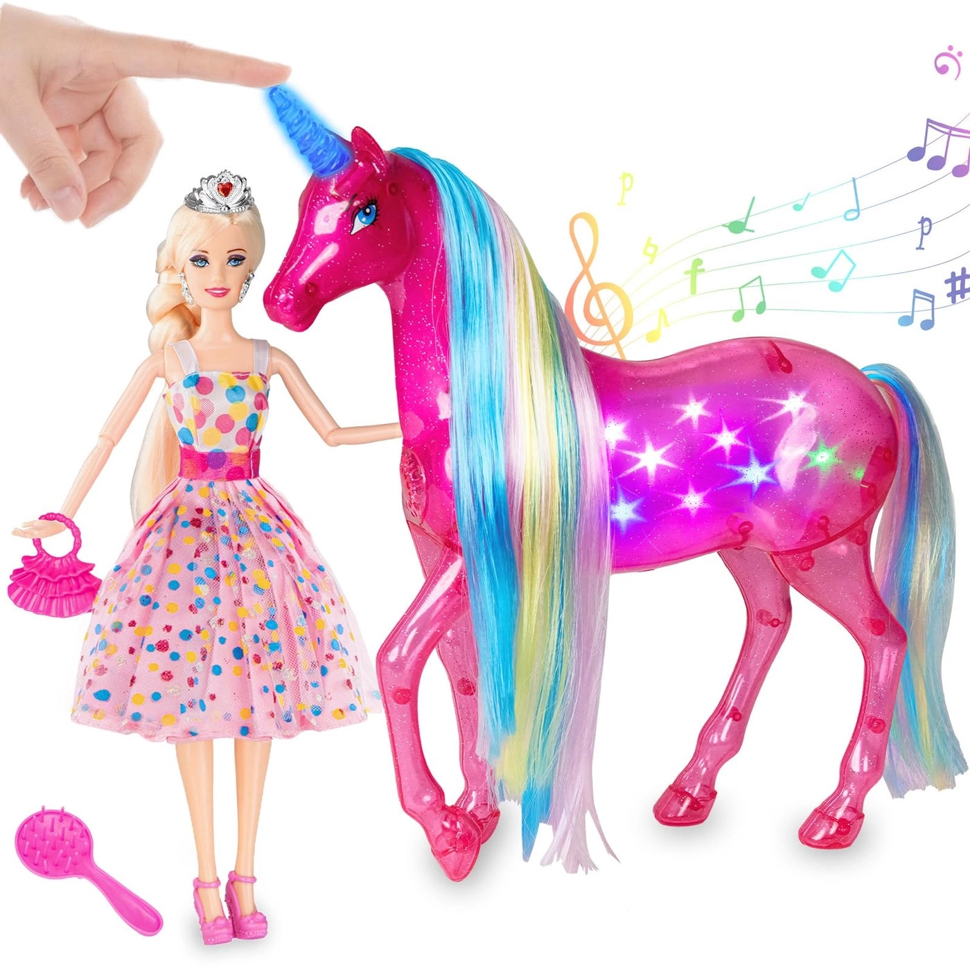 Unicorn Princess Doll - Magical Light Mane and Tail Set