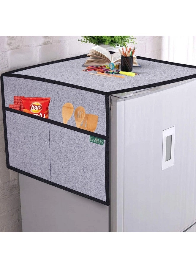Refrigerator Top Cover - 5 Pocket 35 x 24 inch Grey Black