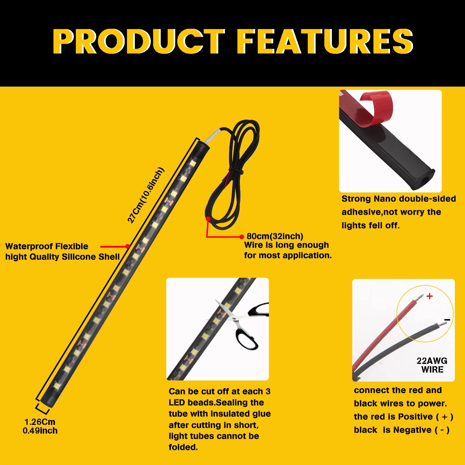 Underglow Led Strip Lights - 11 inch
