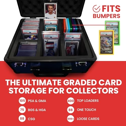 Graded Card Case - 24 x 16.99 x 31.5 cm PSA CGC Beckett SGC One-Touch Toploaders 3-Row