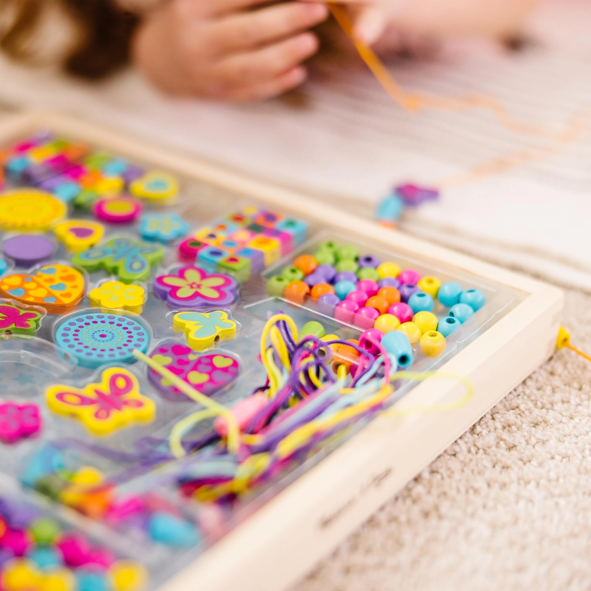 Bead Bouquet - Over 220 wooden beads 8 cords