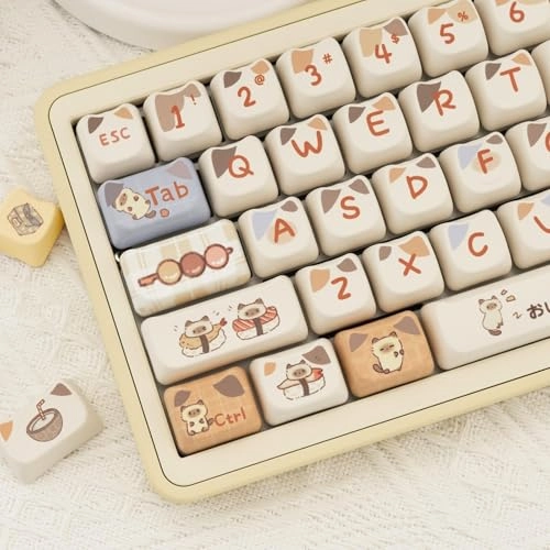 PBT Keycaps - Cute Cat Kawaii Mao Profile 142 Keys