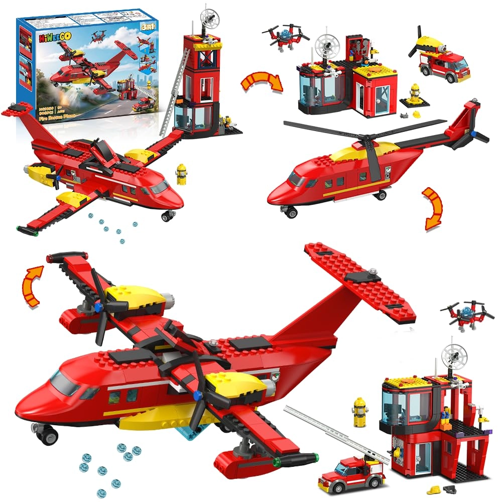 HiWEEGO City Fire Brigade Fire Plane - 803 pcs