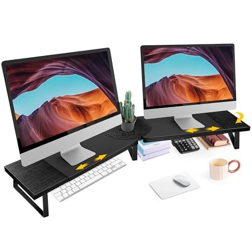 Across-Star Dual-Monitor Stand - 2 Monitors 55 inch
