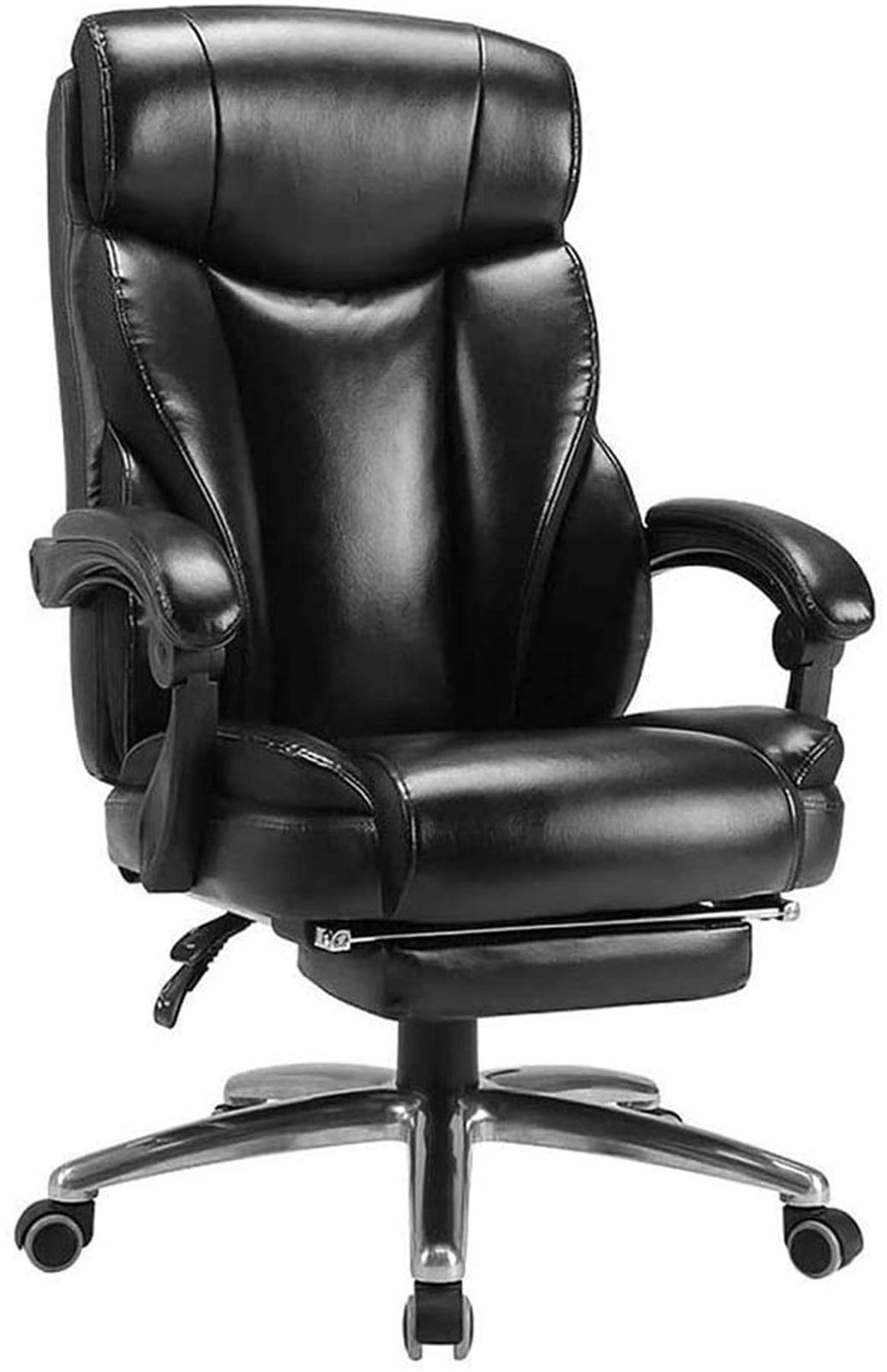 Desk Chair - PU Leather Brown High Back
