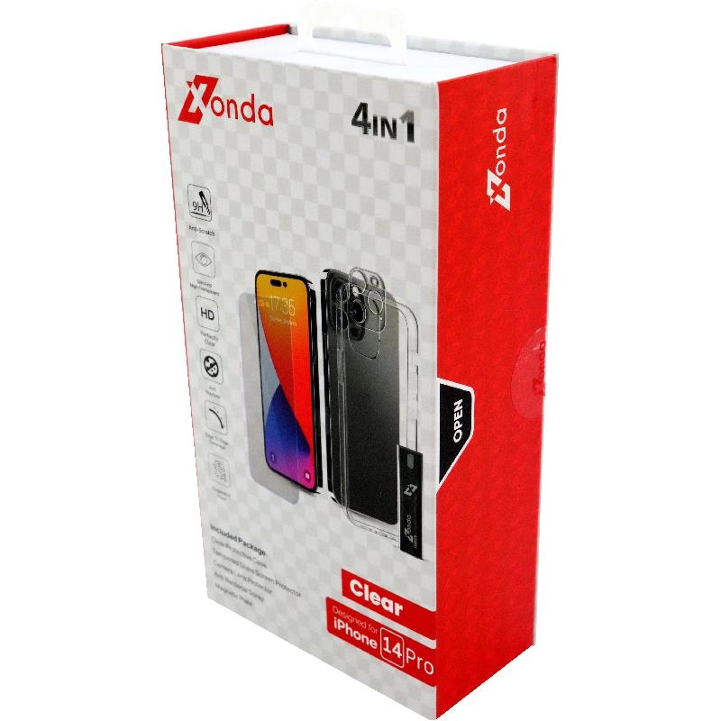 Clear Case + Tempered Glass + Camera Lens Cover + Anti-bacterial Spray for iPhone 15