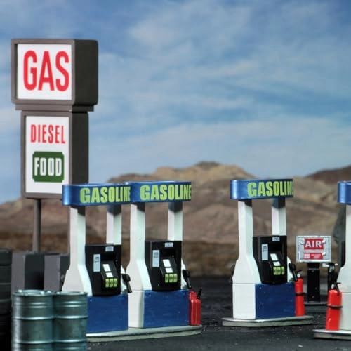 4D Setting: Gas Station - Pre-Painted RPG Miniatures Scenery Set