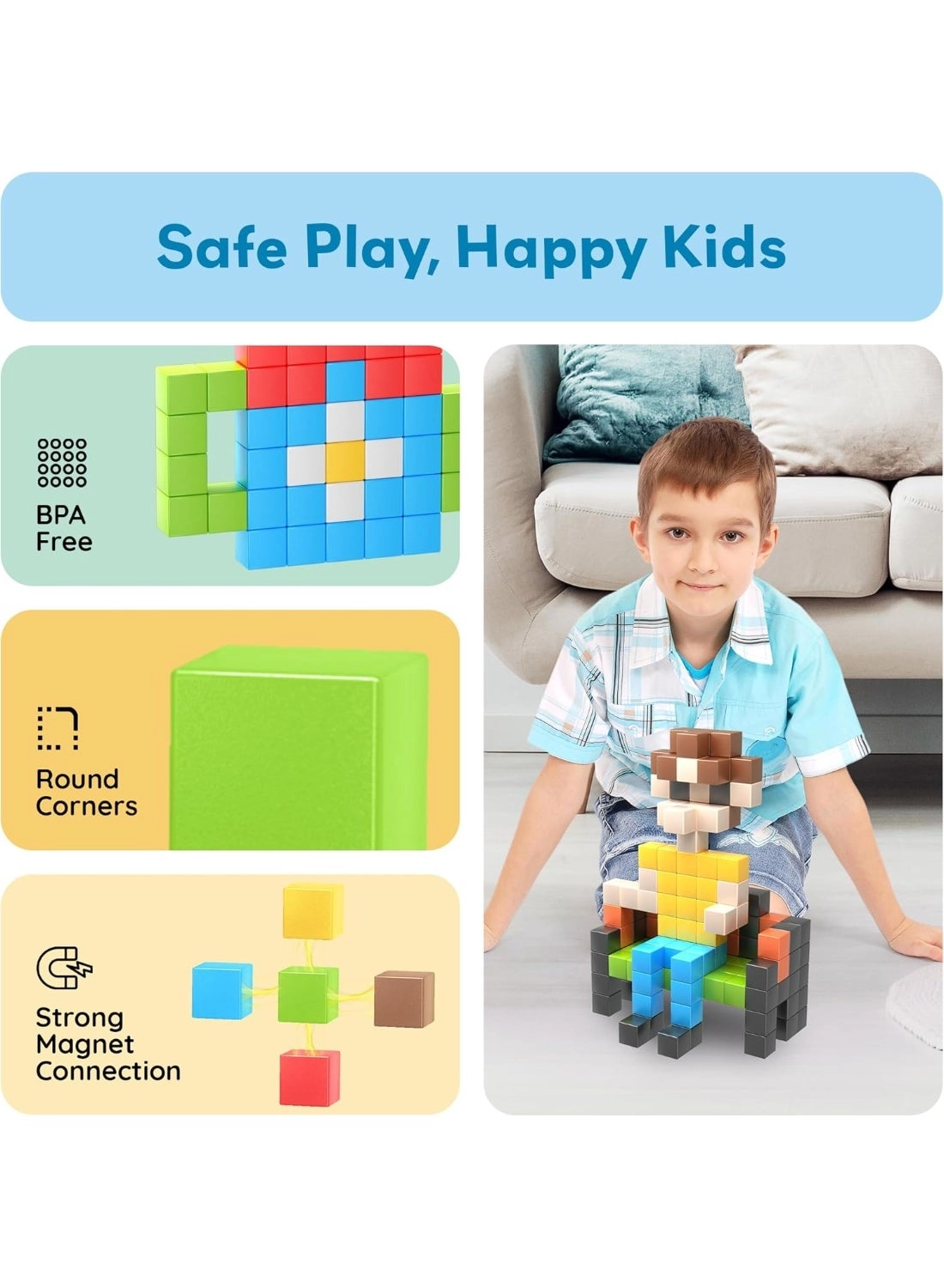 Magnetic Cubes - 3 years+ 108 pieces