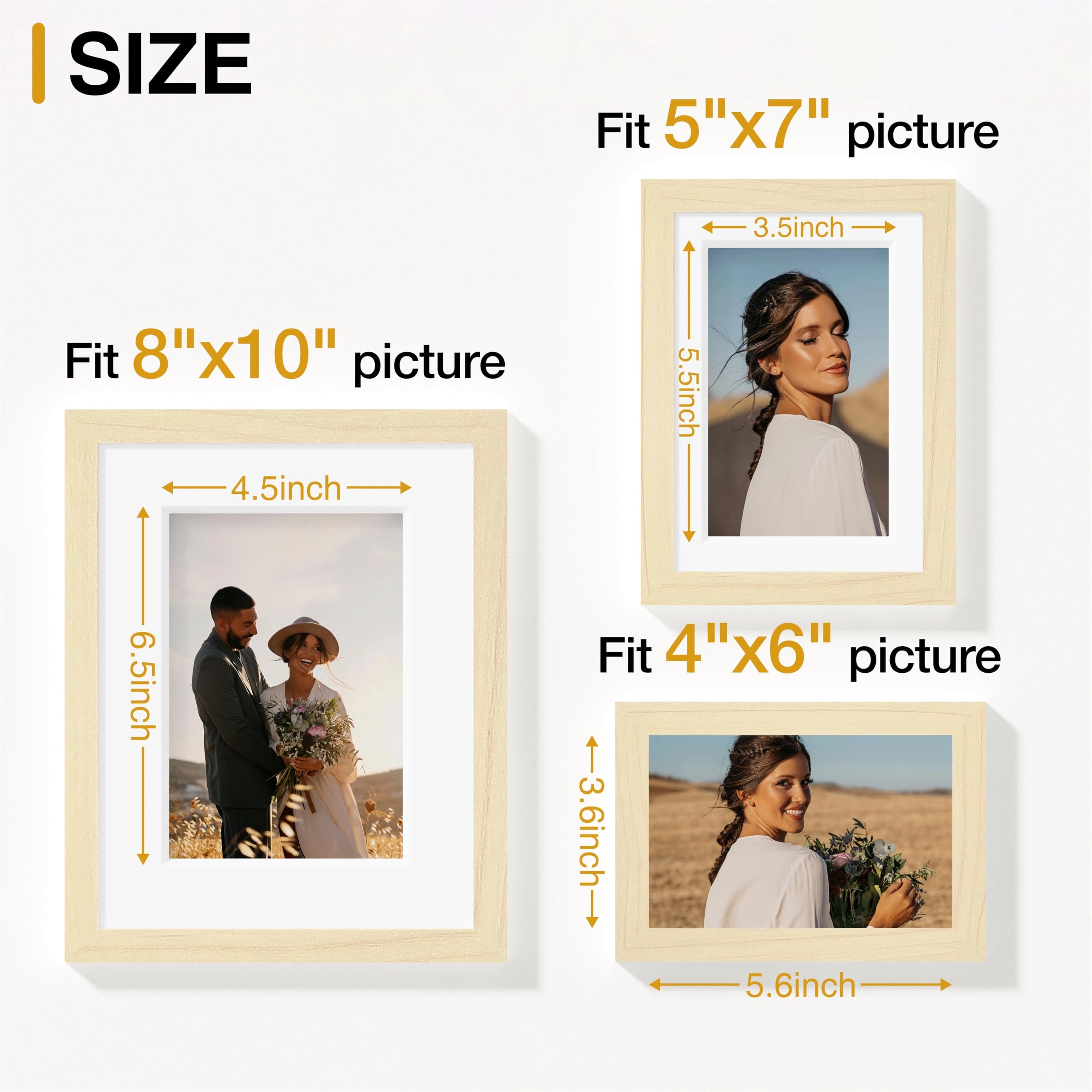 Picture Frames Set - 10 Pack Rustic Grey