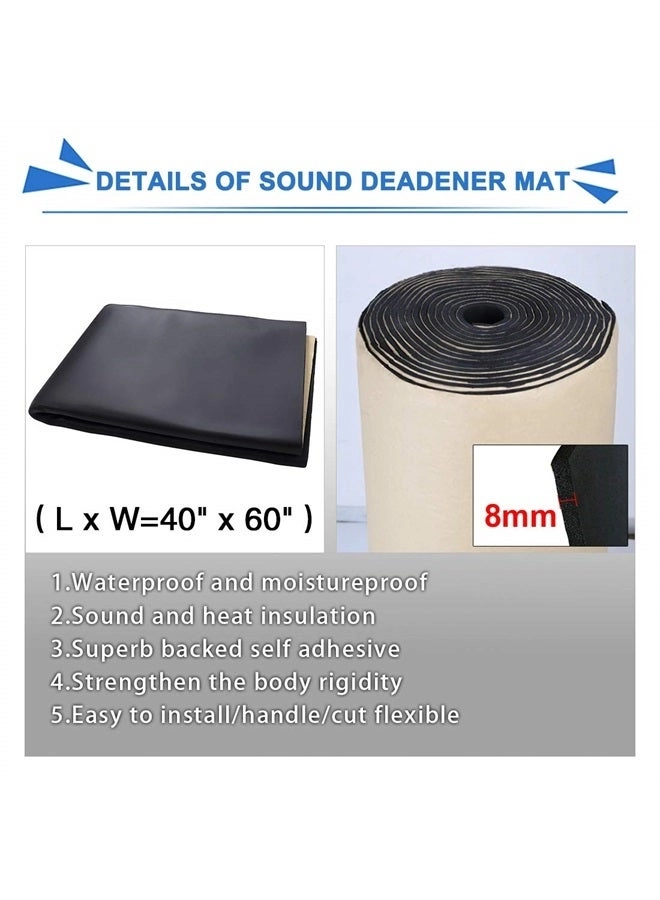 Car Heat Insulation Pad - 315mil/8mm 16.36sqft Black
