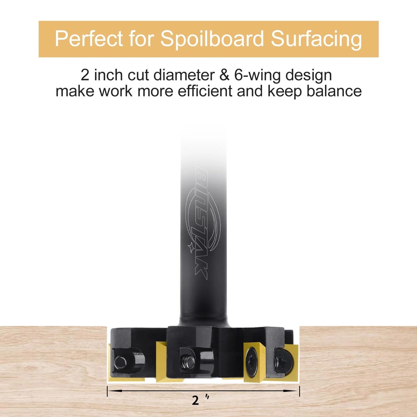 CNC Spoilboard Surfacing Router Bit - 2" 1/2"