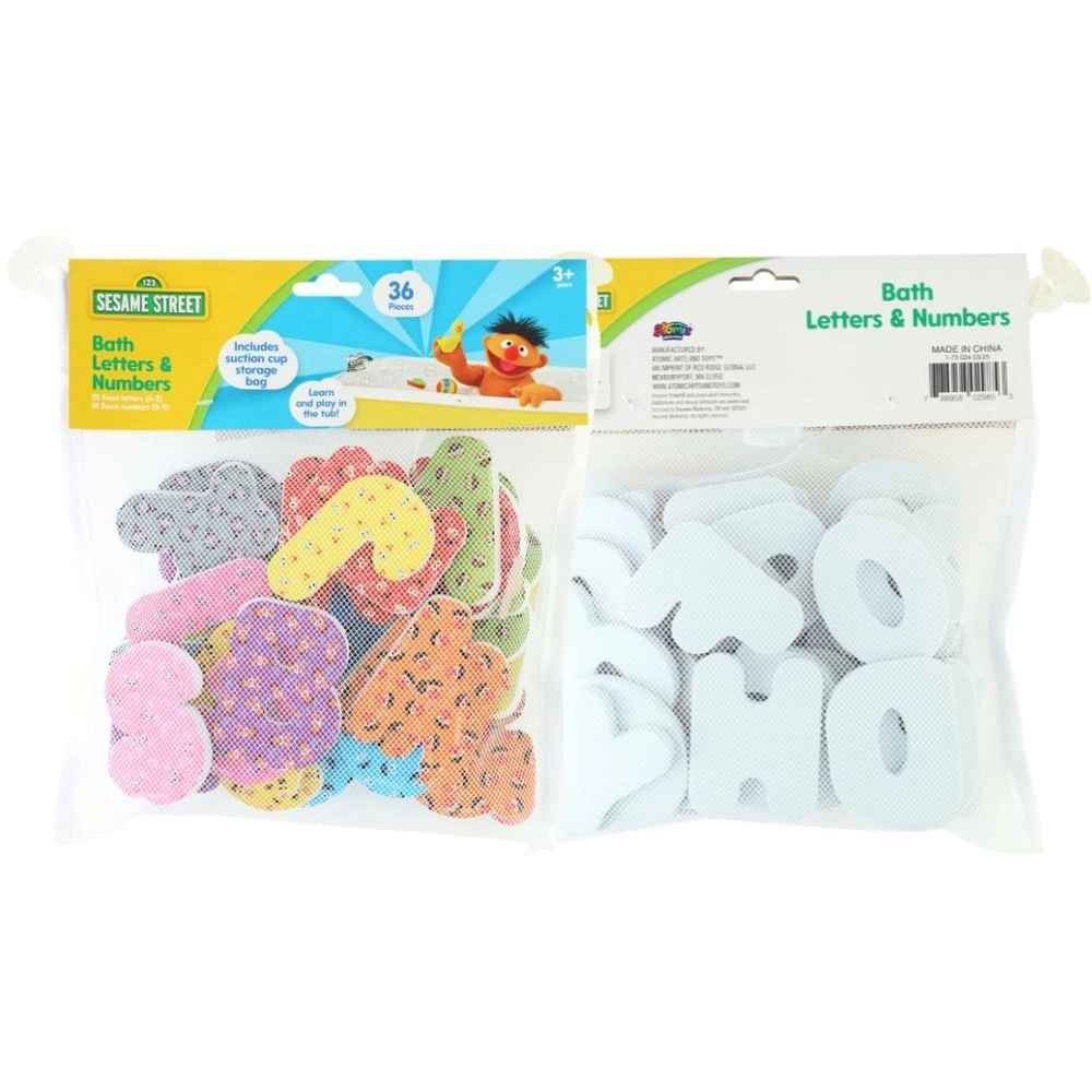 Sesame Street Bath Foam Letters & Numbers - Pack Of 36 Mesh Bag