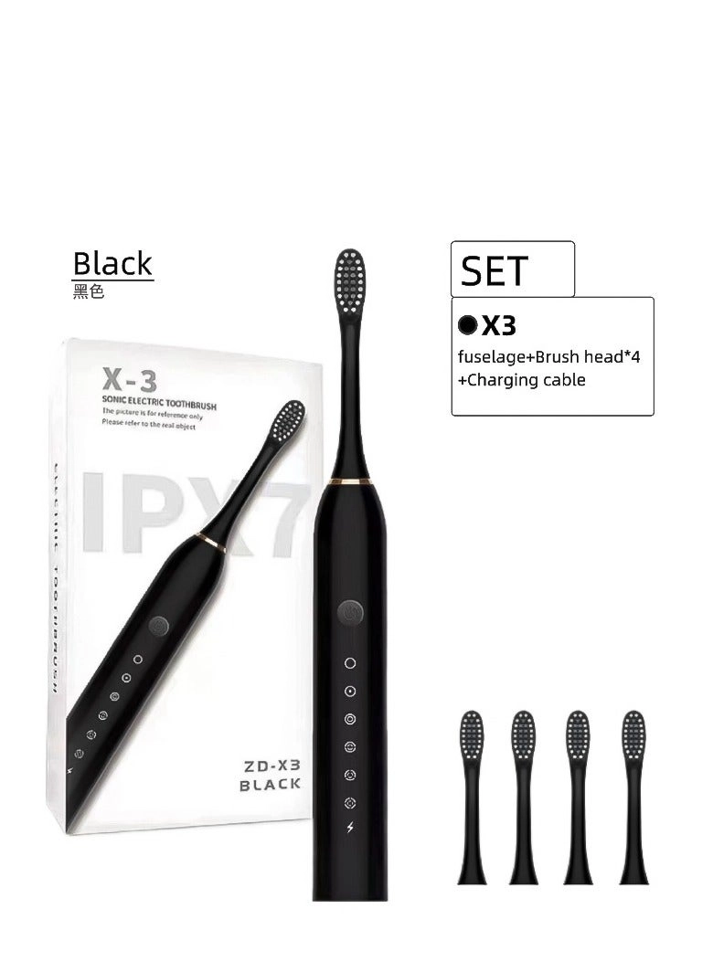 Angmei Electric Toothbrush - 4 Brush Heads 5 Modes Rechargeable