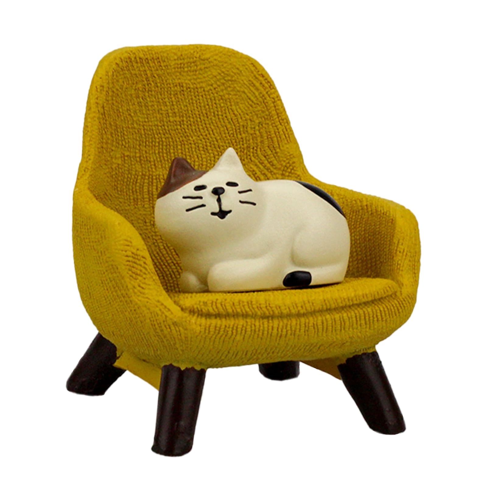 refintural Miniature Cat Figurine - Resin + Small Sofa