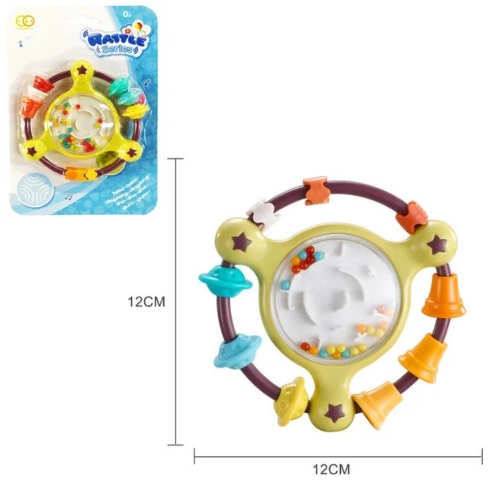 Baby Rattle Spinner - Colorful Yellow Beads