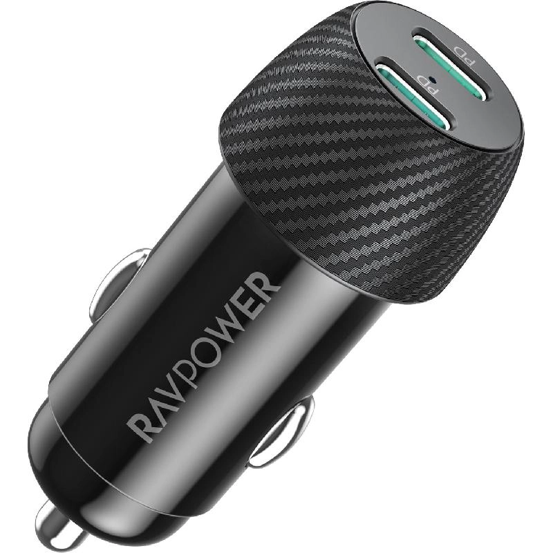 RAVPower Dual Port PD Car Charger - 3A