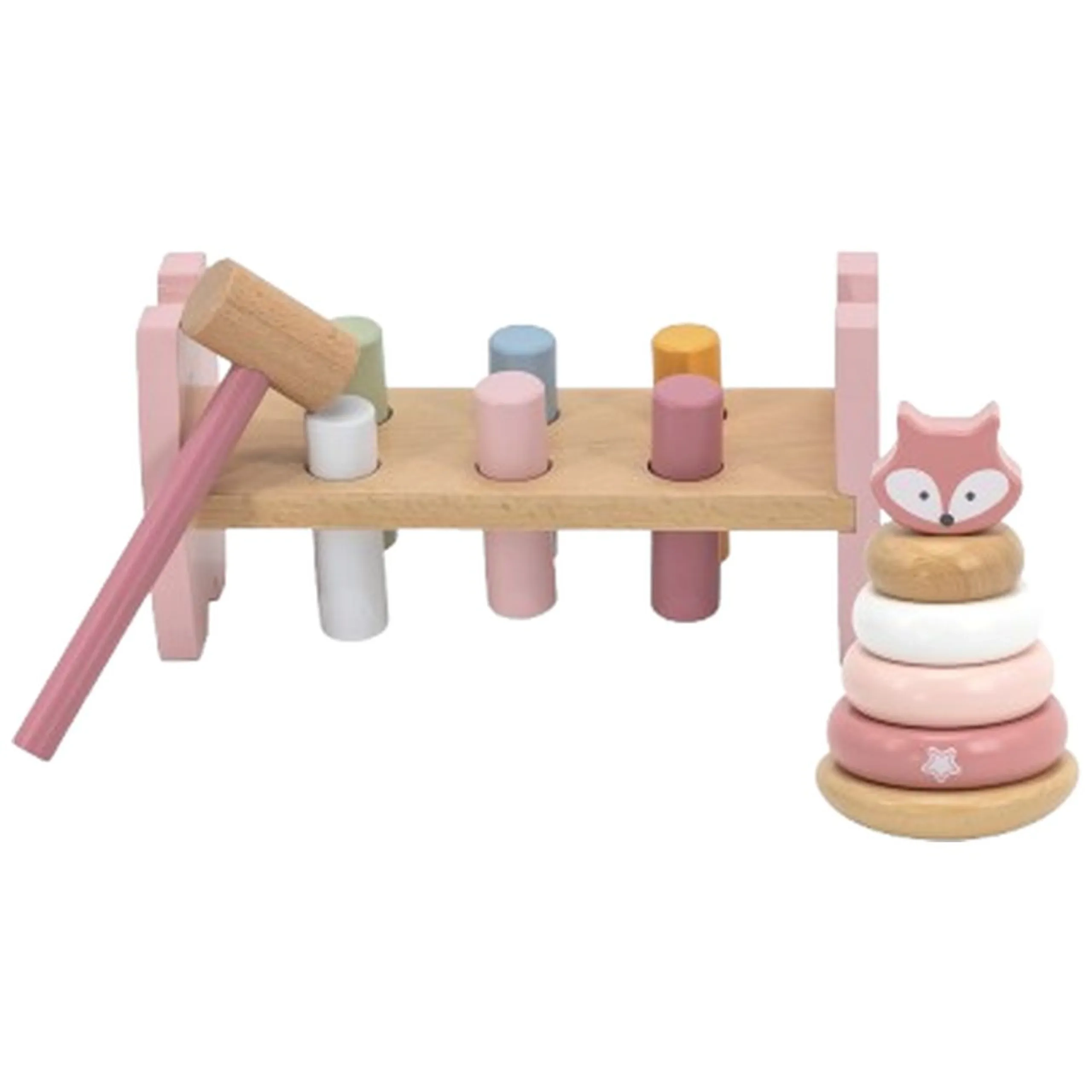 PolarB Fox Stacker And Pounding Bench Toy - Suitable for 12 months and above