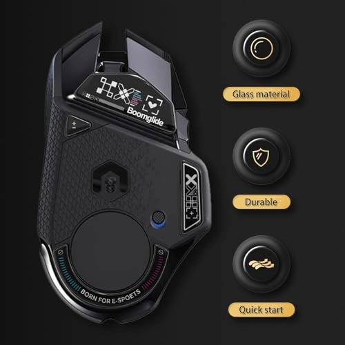 Glass Mouse Feet - Black Print for gaming mice