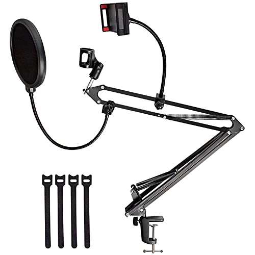 Mic Stand + Mic Clip Holder + Table Mounting Clamp + Pop Filter