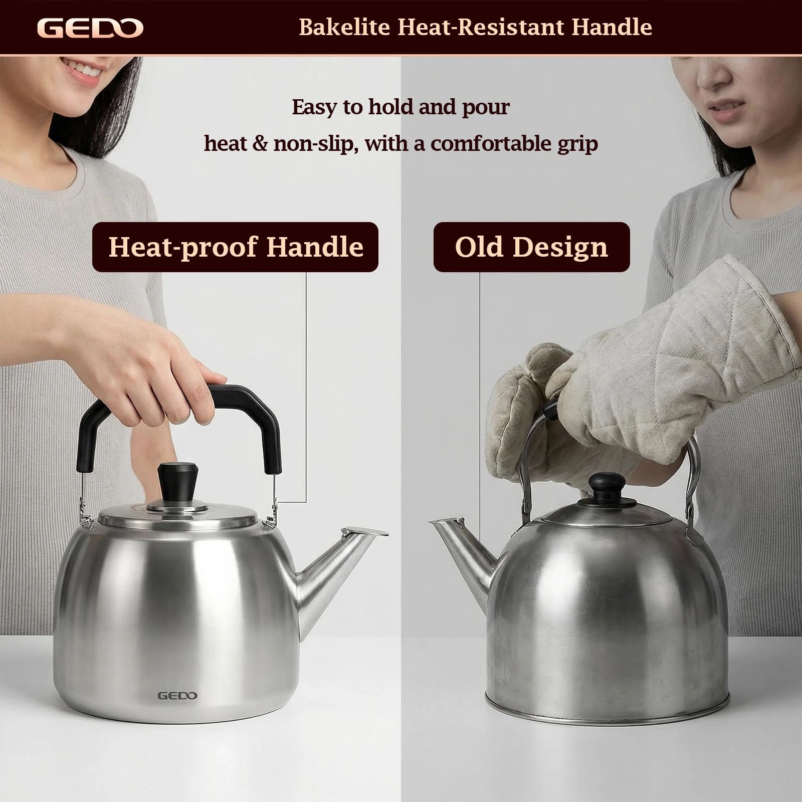Stainless Steel Whistling Tea Kettle - 5.2 Quarts