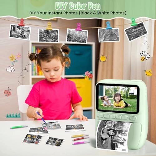 Instant Print Camera - 3.0" 1080P 32GB Pink