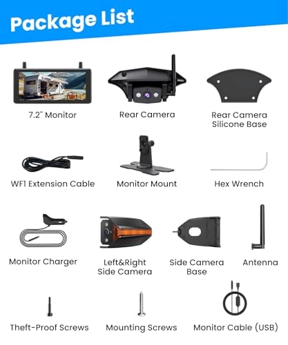 Dual Camera Car Reversing Camera System - Night Vision Wireless 1080p