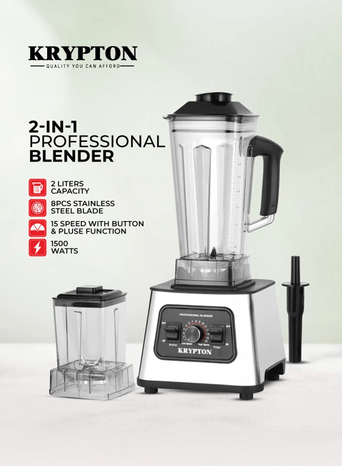 KRYPTON Hi -Speed Blender - 1800 W