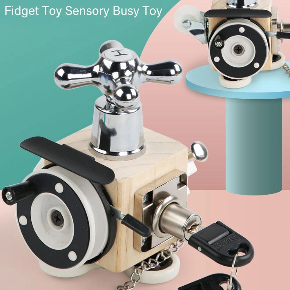 Wooden Sensory Busy Cube - Suitable for 2 years and above