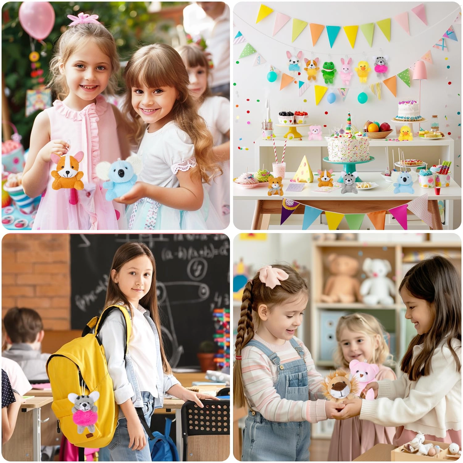 Mini Stuffed Animals - 24 Pack Multicolor