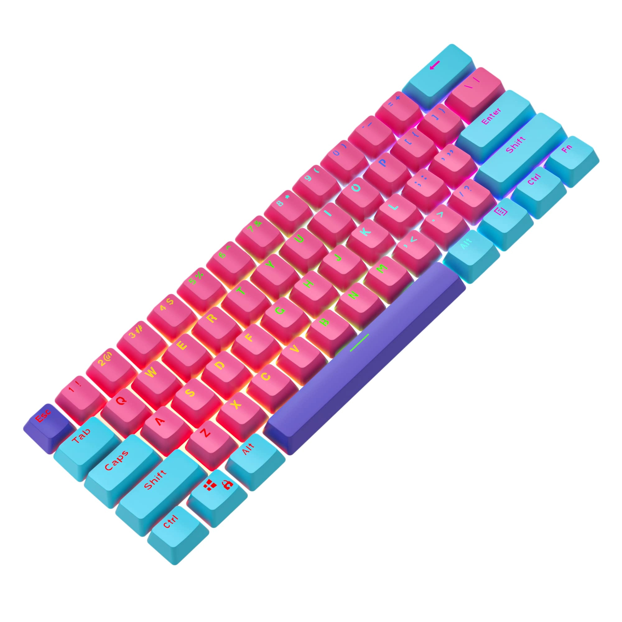 Ussixchare Backlit Keycaps - US Wired