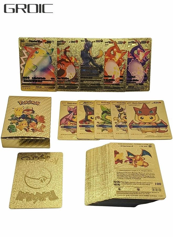 GROIC Pokemon Gold Foil Cards - 55pcs