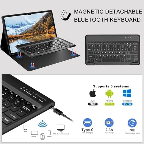 Keyboard Case with S Pen Holder for Galaxy Tab S10 Ultra 14.6-inch (2024)