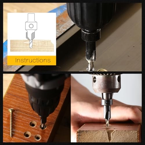 Countersink Drill Bit Set - high speed steel + carbon steel 4 PIECES #6,#8,#10,#12