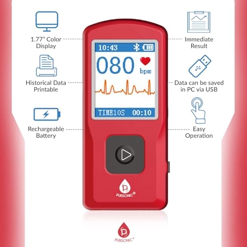 EKG Monitor - Rechargeable Portable LCD Screen