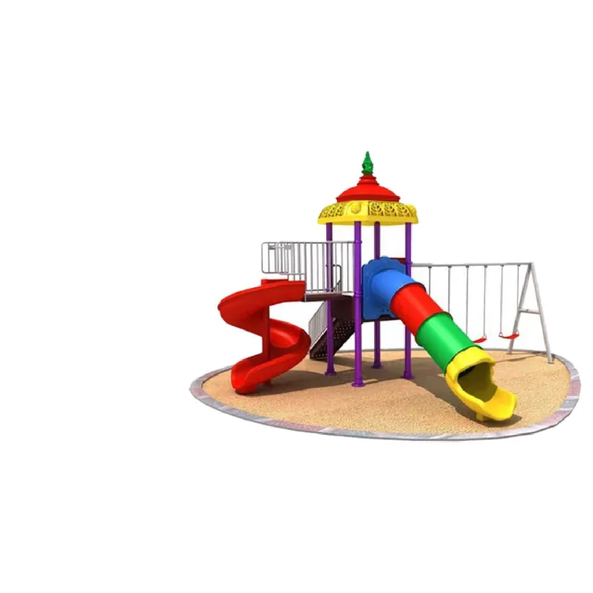 Mega Kids Flower Playsets - Swings And Slide Multi Colour