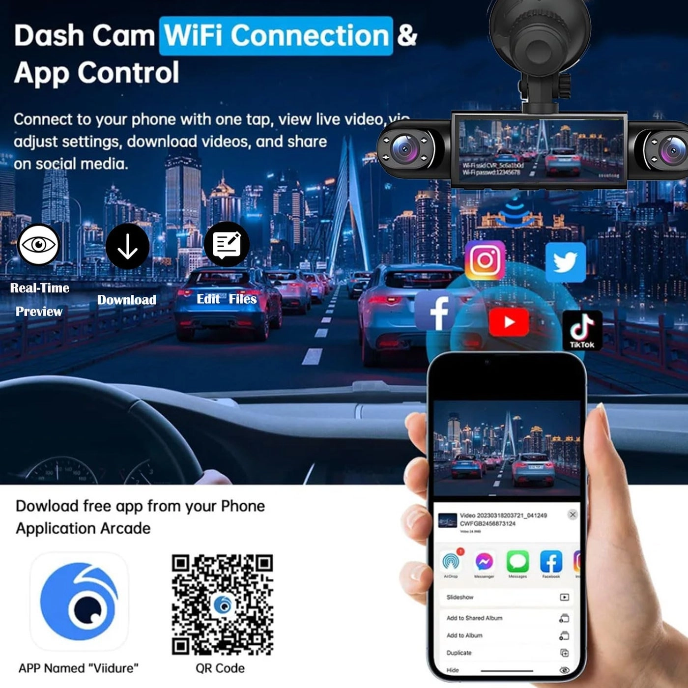4 Channel Dash Cam - 1080P