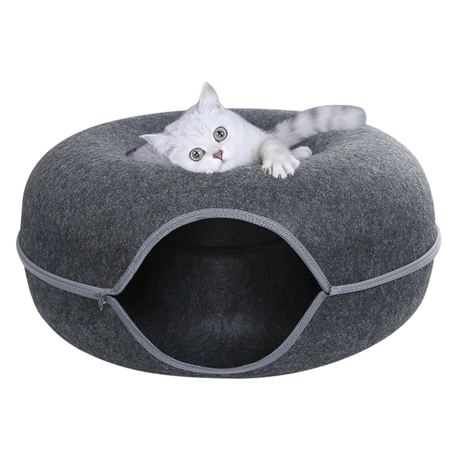 Cat Tunnel Bed - Detachable Round Felt