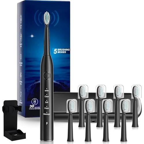 Rechargeable Electric Toothbrush - 8 Brush Heads 100 Day Battery Life