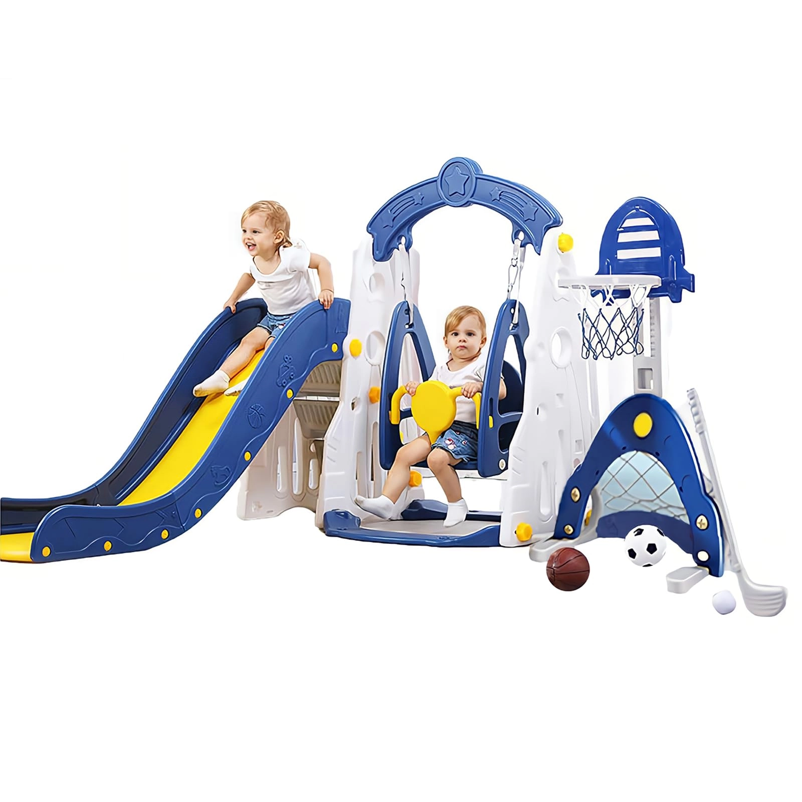 EAQ 6-in-1 Toddler Slide - Age 1-3 Indoor Outdoor