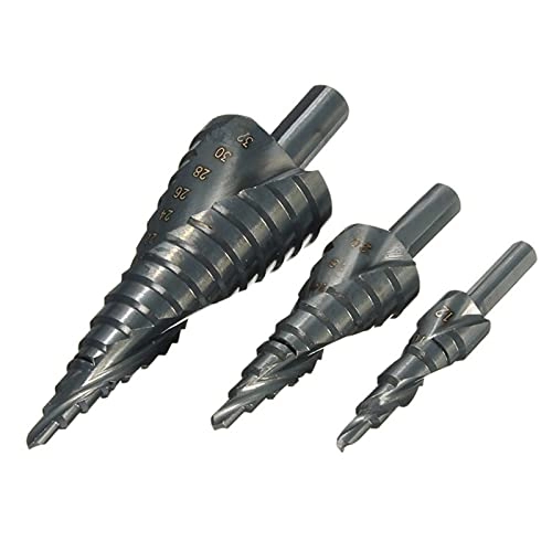 HSS Stepped Drill Bit Set - High-speed steel 3Pcs 4-12mm 4-20mm 4-32mm