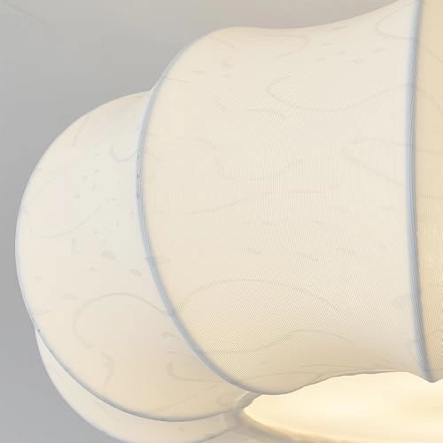 Drum Shape Bronze Retro Chandelier - 5 Light White Fabric Shade Adjustable Height